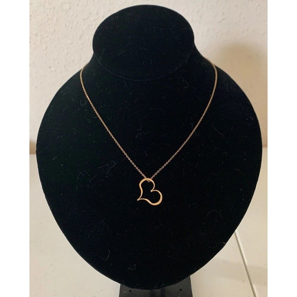 Vintage Sarah Coventry 14K Gold Filled Open Heart Necklace 16" Minimalist